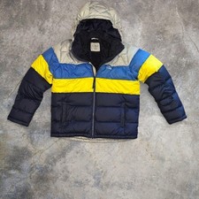 LL Bean Kids Blue  Yellow Goose Down Puffer Jacket Sz XL  Real Down Fill