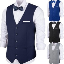 Men's Suits Vest Sleeveless Groomman Casual Suit Vests for Wedding Formal Party