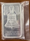 SD Bullion 5 troy Oz .999 Fine Silver Liberty Bell Constitution Bar in Plastic