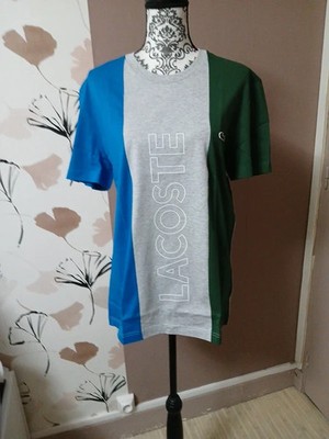 Herren T-Shirt Blau Grün Grau Lacoste Gr. M Neu mit Rechnung
