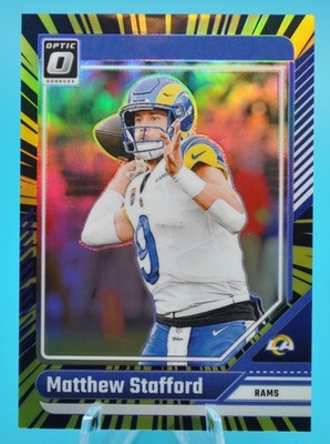 2024 Optic Matthew Stafford Electricity Holo Prizm /75 #113 Rams SP