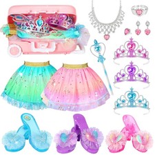 19 Pcs Princess Dress Up Shoes Gift Set, Girls Role Play Dress Up Toys Cost...