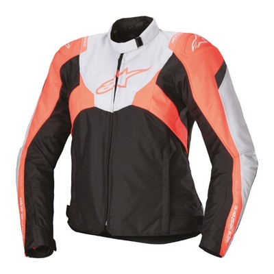 Alpinestars Stella T-Jaws V4 WP wasserdichte Fahrradjacke schwarz eisgrau fluo koralle