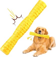 Dog Squeaky Toys Interactive Dog Toy for Aggressive Chewers Tough Rubber Yellow