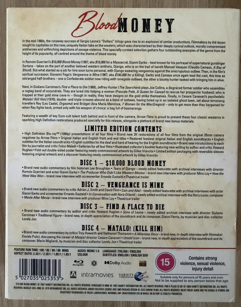 Blood Money: Four Classic Westerns - Vol. 2 - Ltd Ed Blu-ray - Arrow Video - OOP