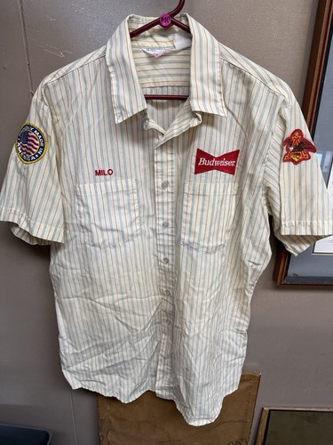 Vintage 1970s Budweiser Employee Uniform Shirt
