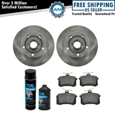 Rear Ceramic Brake Pad & Rotor Discs Kit w/Chemicals for Audi A4 FWD