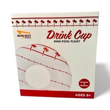 IN-N-OUT Burger 42" Ring Pool Float Tube Classic Drink Cup Design UNOPENED SoCal
