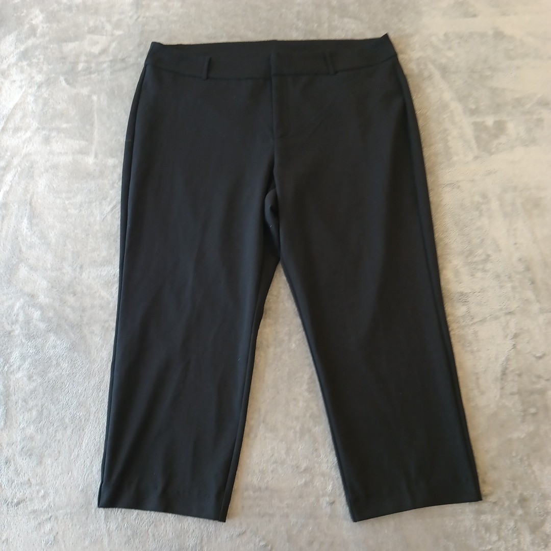 Michael Kors Cropped Pants Womens Plus Size 18W Black 38x25 High