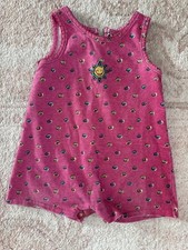 Vintage Carters Pink Polka Dot Sun Cotton Sleeveless Romper One-Piece 24M