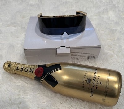 Moët & Chandon Champagne LED Luxury Sunglasses Gold Set Of 2 NEW
