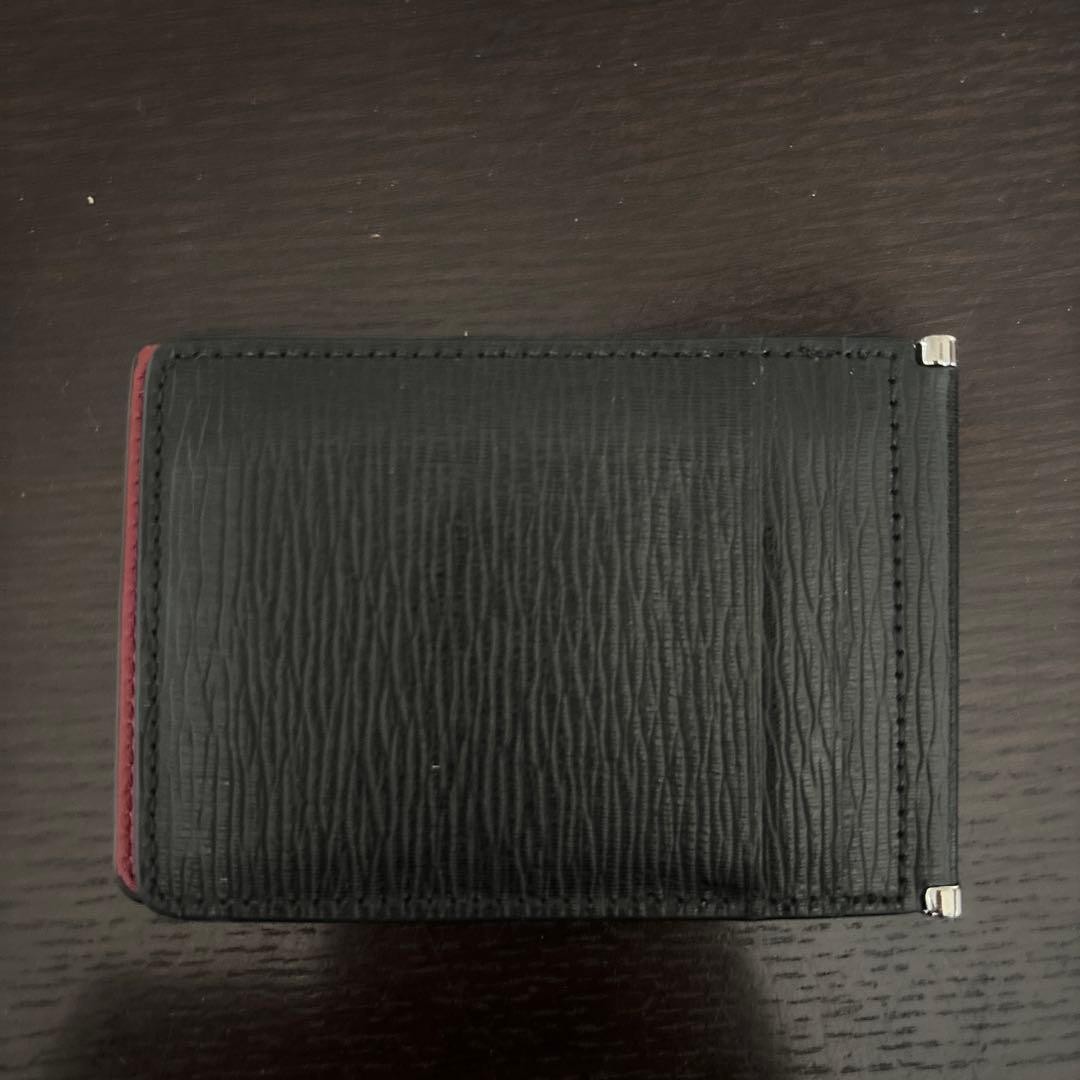 Salvatore Ferragamo Gancini Bifold Card Case Red Black Leather