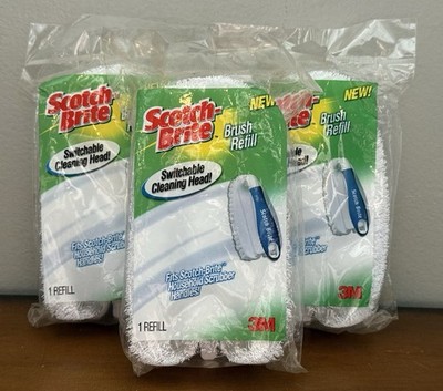 NOS Lot Of 3 Vintage 3M Scotch-Brite Household Scrubber Handles Refill NEW
