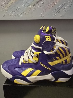 Reebok Shaq Attaq LSU Tigers M40343 Purple Yellow White Mens SZ 10