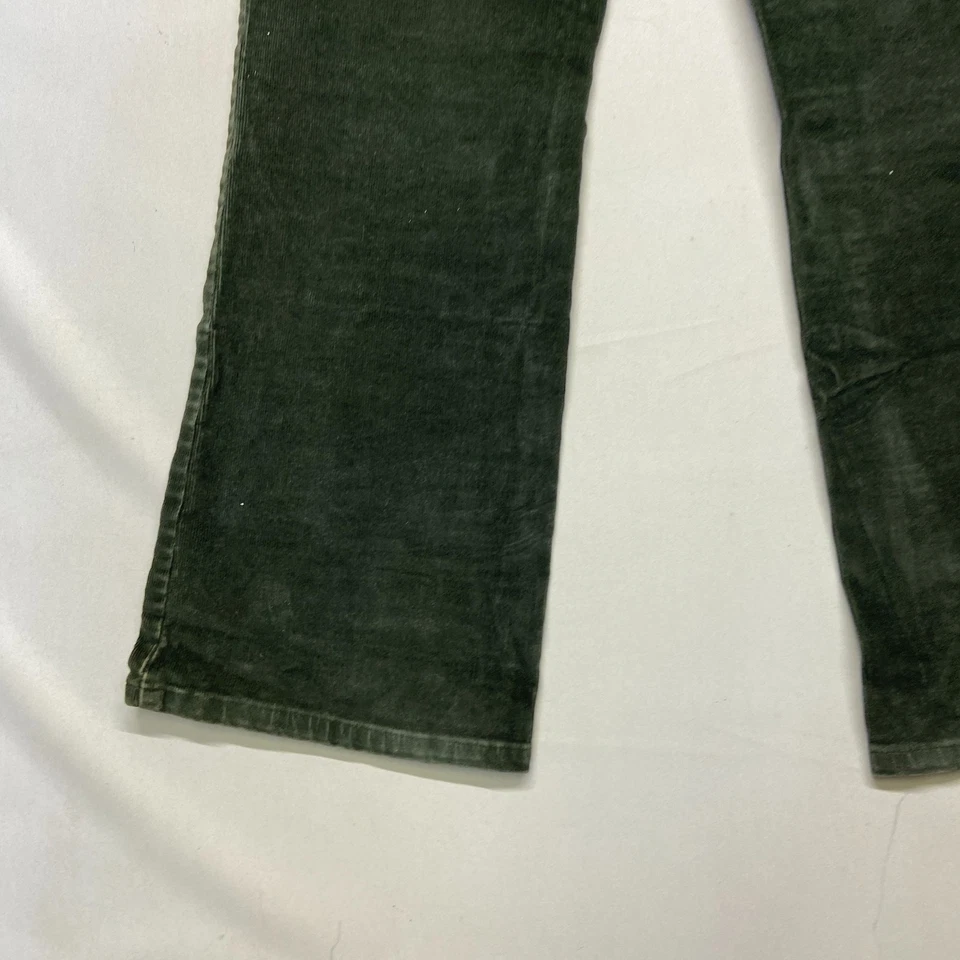 Pantalones St. John's Bay para mujer 12 28x31 verde elástico pana tiro medio pierna acampanada Foto 3 de 4