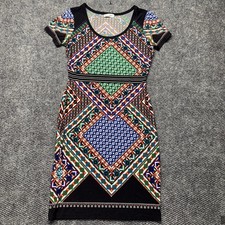 Calvin Klein Women’s Size 2 Multicolor Geometric Stretch S/S Sheath Dress