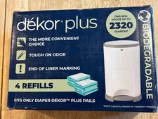 Dekor Plus - Genuine - 4 COUNT Diaper Pail Refills - Holds Up To 2320 Diapers