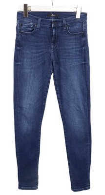 7 FOR ALL MANKIND The Skinny Slim Illusion Integrity Jeans Damen W28 Blau
