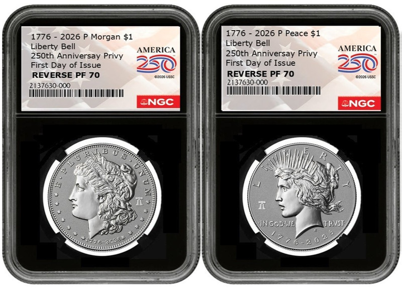 Pre-2026 Morgan &Peace Silver $1 Reverse Liberty Reverse NGC PF70 FDI #2830BLK
