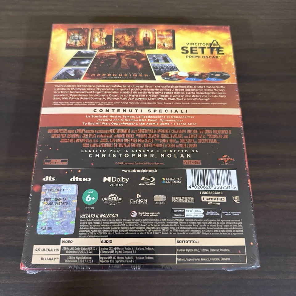 Oppenheimer Ultimate Collector Edition Steelbook (4K UHD BR Import) *NEW/SEALED* - Image 2 of 3