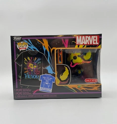 Funko Pop Tees Marvel Venom T Shirt Size Large Blacklight