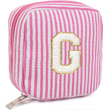 Personalized Makeup Bag for Women - Monogram Cosmetic Bag Travel Toiletry Bag Br