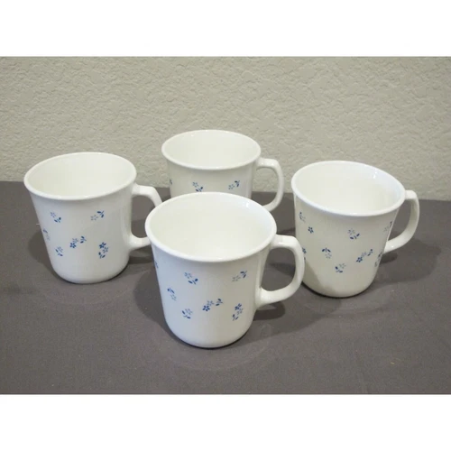 Set (4) Corelle by Corning Provincial Blue Mugs Cups