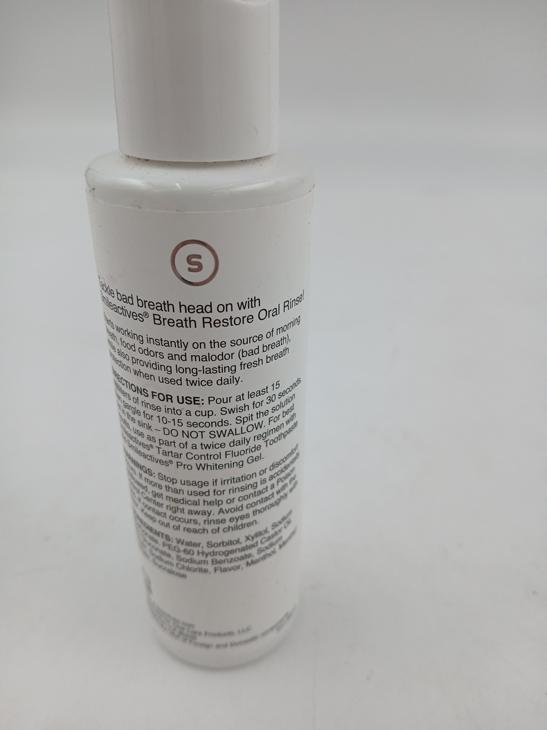 SmileActives Breath Restore Oral Rinse Mouthwash, Vanilla Mint, 4oz Seal