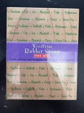 Hero Arts WordPrint Flowers Background Wood Mounted Rubber Stamp NEW