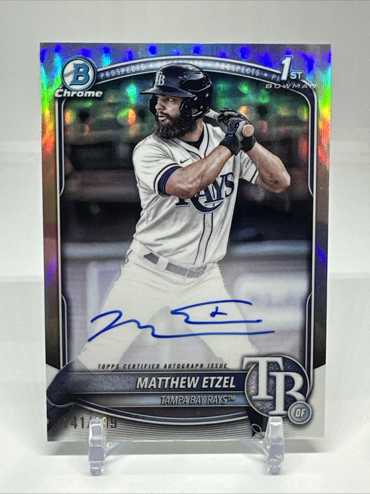MATTHEW ETZEL 2025 BOWMAN CHROME 1ST AUTOGRAPH REFRACTOR AUTO /499 ROOKIE RC