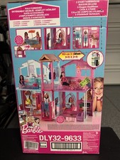 Barbie Pink Passport 3 pisos casa adosada juego DLY32 caja imperfecciones