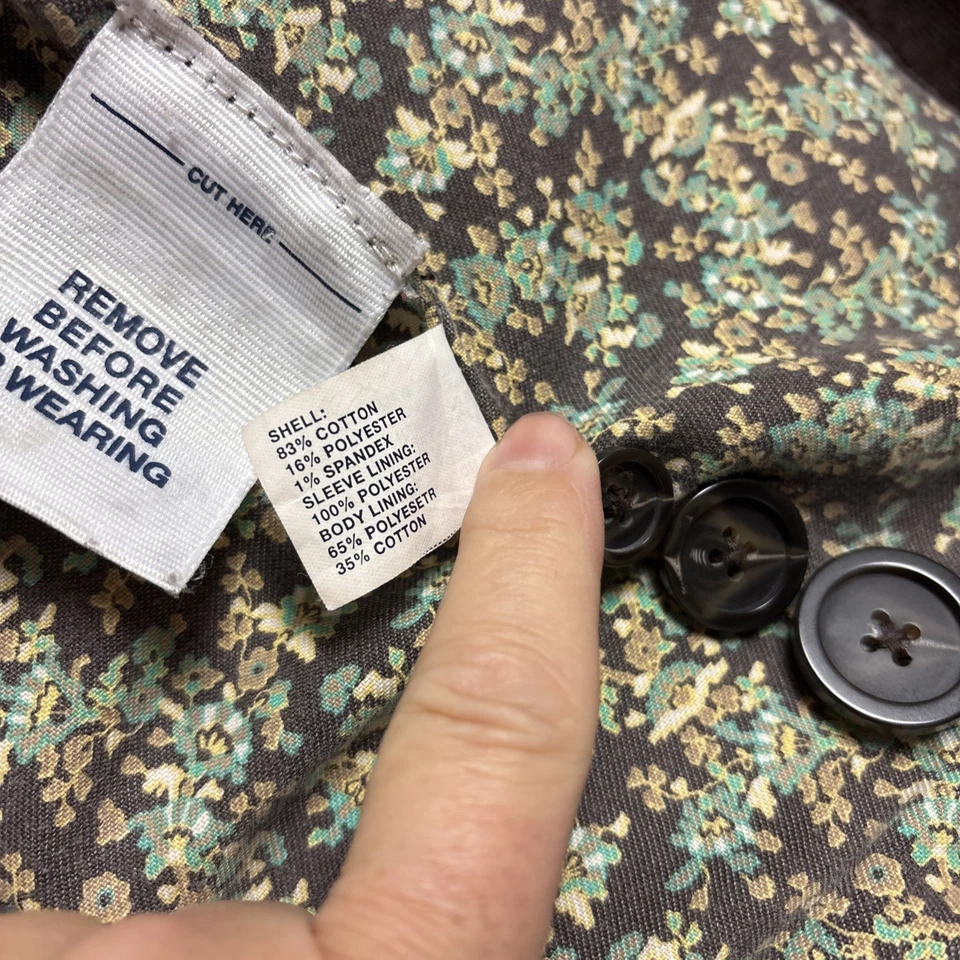 Chaqueta de pana marrón con forro floral talla 10 BTG Y2K GAP para mujer Foto 3 de 4