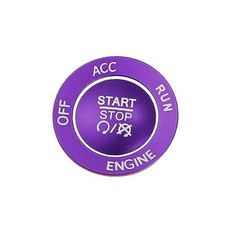 Engine Start Stop Button Cover Kit One Click Push Start Button Trim Purple