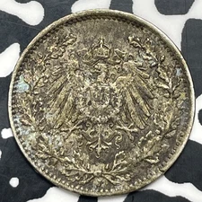1917-J Germany 1/2 Mark Half Mark Lot#T9989 Silver!