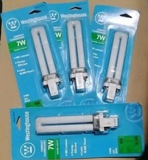  4 Westinghouse 7w Bi-Pin Compact Fluorescent Tubes 400L 2700k 10,000hrs