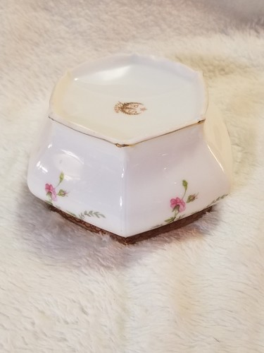 Antique Porcelain RS Prussia Hair Receiver With Pink Flowers - Bild 10 von 12