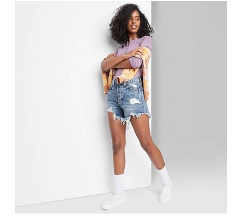 Women's High-Rise Frayed Hem Jean 