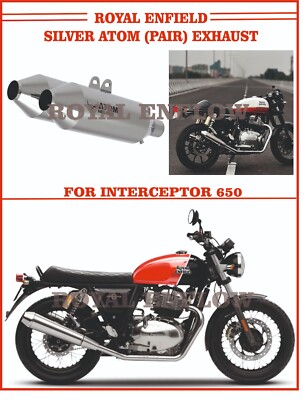 Royal Enfield Barrel Silver Atom (Pair) Exhaust for INTERCEPTOR 650 - Exp Ship