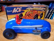 NICE VINTAGE 1950'S PLASTIC WIND UP NOSCO ACE MECHANICAL RACE CAR with BOX