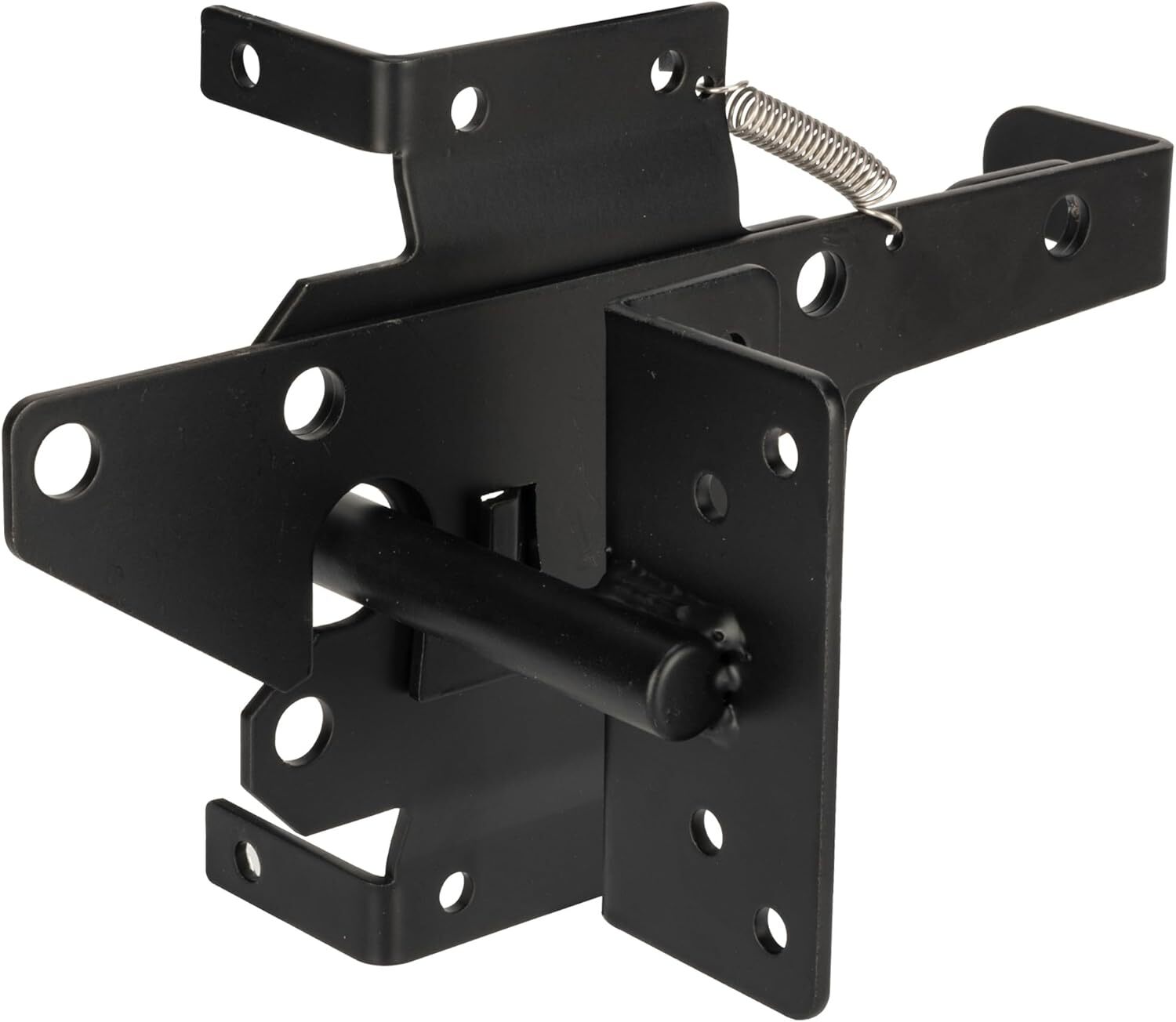 Heavy Duty Self-Locking Gate Latch for Wooden Fence, Post Mount Black