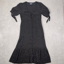 Anthropologie Maeve Midi Dress Womens Sz 4 Black Eudora 40s Inspired