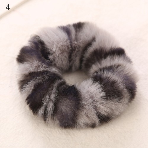 Fascia per capelli donna invernale colorata morbida peluche elastica coda di cavallo-porta scrunchies@ - Foto 10 di 33