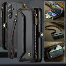 Leather Magnetic Zip Card Wallet Case Cover For Samsung A16 A36 A56 A15 A55 A14