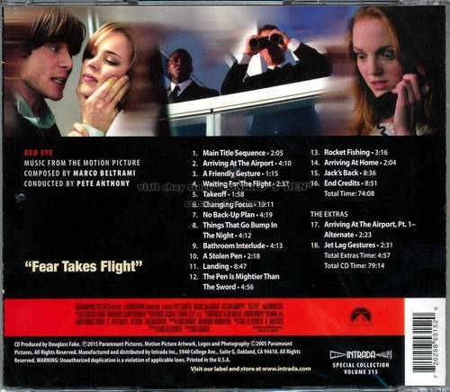 Marco Beltrami "RED EYE" score Intrada Special Collection CD sold out SEALED - Picture 2 of 2