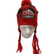 Coors Light Beer Red/Black Beanie Winter Hat Knit