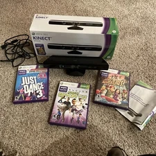 Microsoft 1414 Xbox 360 Kinect Sensor Bar with 3 Games Kinect Sports Just Dance