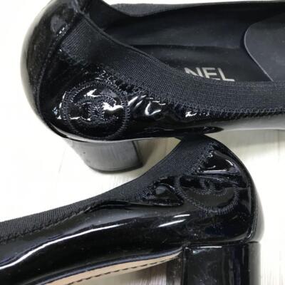 靴 CHANEL Backside Coco Mark Patent Pumps CHANEL Coco Mark Patent Leather Heel Pumps 21.5 | eBay