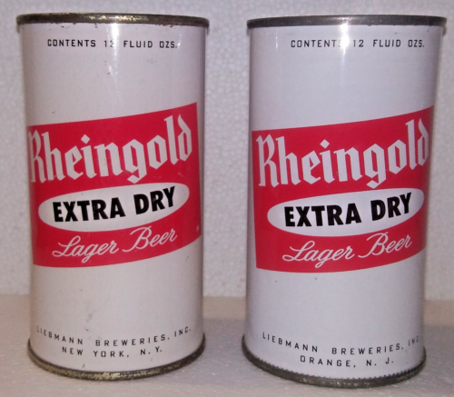 Rheingold Beer Empty Flattop Cans Liebmann 1 NYC 124-14 1 Orange NJ 123-19 NICE! - Bild 1 von 5