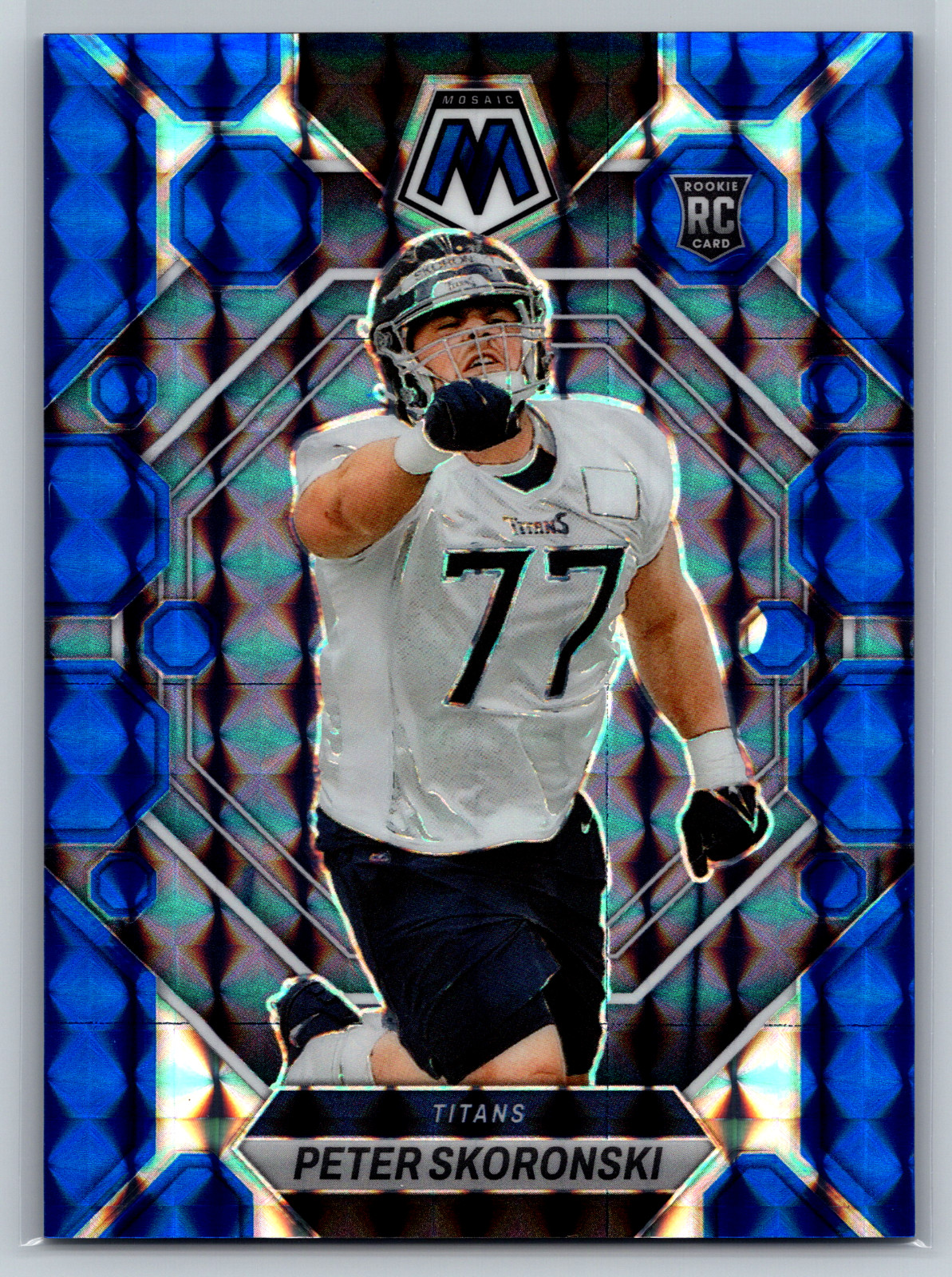 Peter Skoronski 2023 Panini Mosaic Blue Rookie /99 #355 Tennessee Titans
