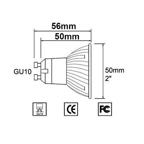 4 Pack: Allcam 5W GU10 LED Bulbs Energy Saving 50mm Height, Warm White - Image 2 of 3